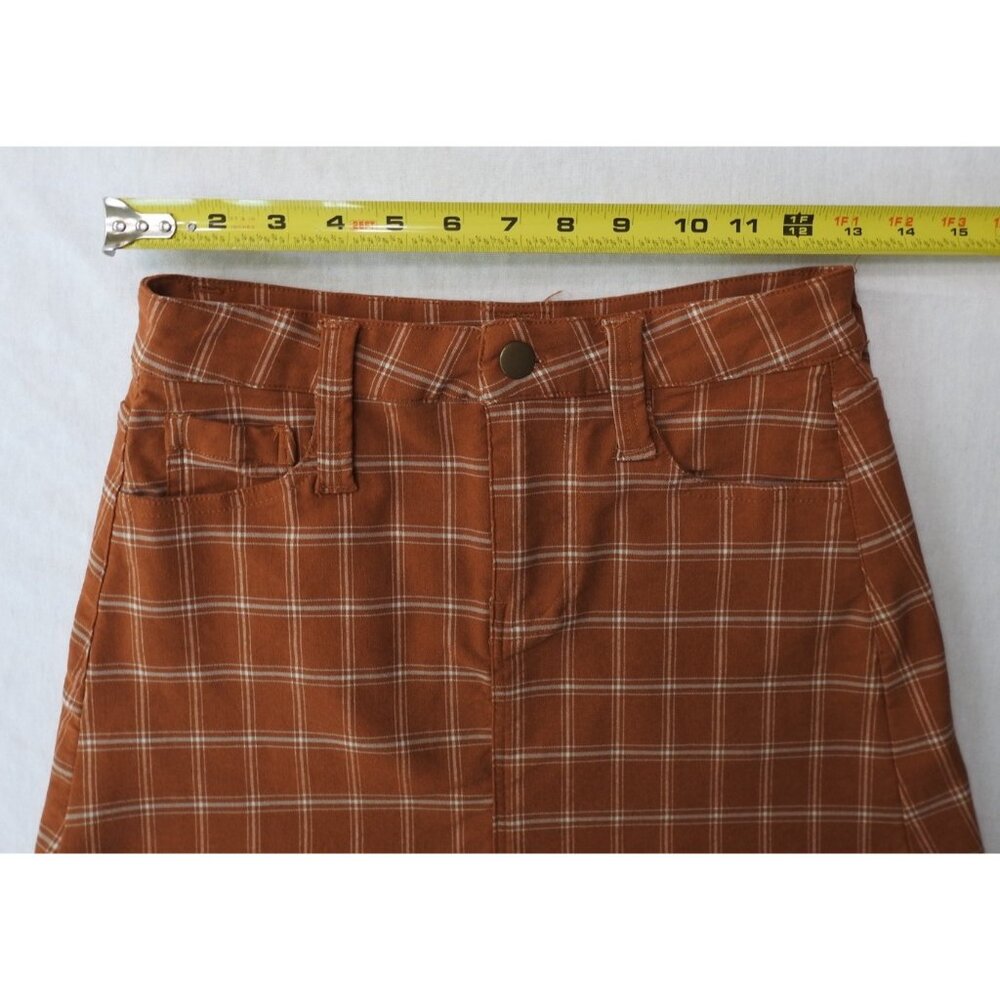 Alter'd State Rust Plaid Mini Skirt Size Small Y2K Preppy Fall Aesthetic - Picture 4 of 8